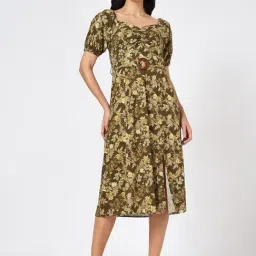 Honey by Pantaloons Green Print Dress image 4