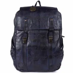 KOMPANERO Maverick Blue Leather Solid Backpack-image-4
