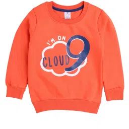 Smarty Kids Orange Printed Sweatshirt image 1