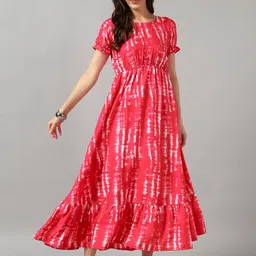 Krunal Raiyani Women Tie and Dye Dyed Tiered Crepe Maxi Dress-picture-39