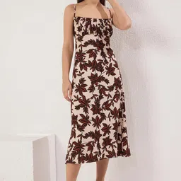 Trendyol Women Floral Print Off-Shoulder Fit & Flare Midi Dress-picture-18