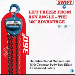 SWIFT 360° Chain Pulley Block 5000 Kg (5 Ton) Lifting Capacity 2 No. of Fall 3 m Lifting Height image 3