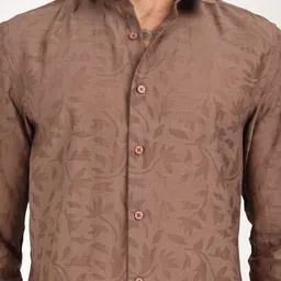 Blu MNKY Floral Printed Spread Collar Long Sleeves Smart Slim Fit Shirt image 4