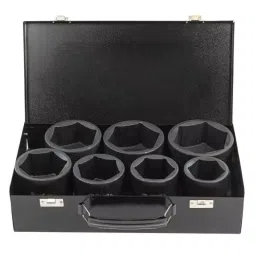 JCB 7 Pcs Impact Sockets Kit Chrome Molybdenum Steel 1 Inch (25.4 mm) Size Black, JCB-8071-5MPB image 2