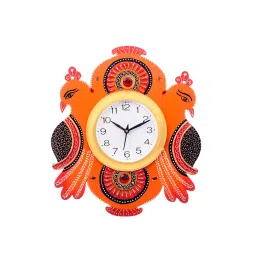 eCraftIndia KWC655 Handcrafted Papier-Mache 2 Peacocks Decorative Wall Clock-picture-37