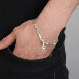 AKSHAT SAPPHIRE Men Sterling Silver Wraparound Bracelet image 3