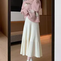 StyleCast Gathered or Pleated Flared Midi Skirt image 3