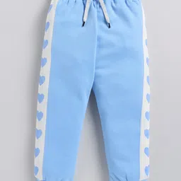 Kidcity Cotton Looper Hearts Printed Joggers - Light Blue-image-93