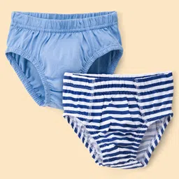 kookie kids india Kookie Kids Cotton Spandex Knit Briefs With Stripes Pack Of 2 - Blue-picture-24