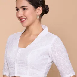 Studio Shringaar Women Chikankari Saree Blouse image 4