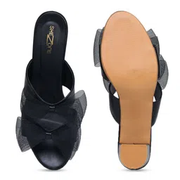 Shezone Women Open Toe Block Sandals with Bows image 3