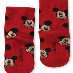 Cute Walk By Babyhug Disney Ankle Length Anti-Bacterial Socks With Mickey Mouse Graphics Pack Of 3 - Grey White & Blue image 3