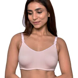 Inner Sense Organic Cotton Knit Pack of 3 Solid Antimicrobial Maternity Bras With Nursing Access - Multi Colour image 4