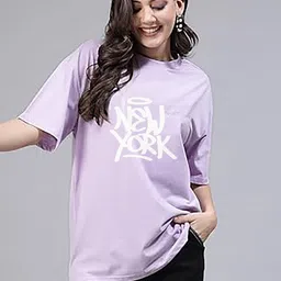 My Swag Women Typography Printed Round Neck Cotton Oversized T-shirt-picture-26