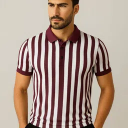 WILD ELEPHANT Striped Polo Collar Regular Fit T-shirt-picture-33