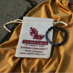 Gems Guru Unisex Blue Metal Crystals Drawstring Bracelet image 4