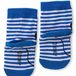 Cute Walk By Babyhug Disney Ankle Length Anti-Bacterial Socks With Mickey Mouse Graphics Pack Of 3 - Grey White & Blue image 5