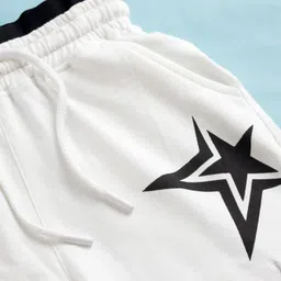 arias by lara dutta Arias Cotton Knit Full Length Lounge Pant with Guitar Print - White image 5