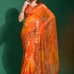 Sangria Tie and Dye Sequinned Sarees image 2