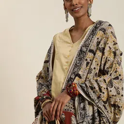 Taavi Ethnic Motifs Printed Kalamkari Sustainable Dupatta image 1