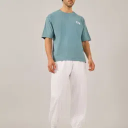 Styli White Cotton Relaxed Fit Joggers image 5