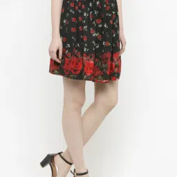 Sera Black & Red Floral Print Skirt image 3