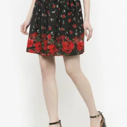 Sera Black & Red Floral Print Skirt image 4