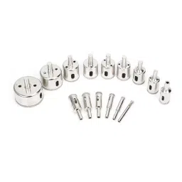 Uptodateprouducts Diamond Hole Saw Set Masonry Round 6 to 50 mm Dia. Range Silver (Set of 15 Pcs) image 2