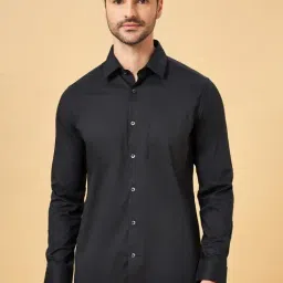 Peregrine by Pantaloons Jet Black Cotton Slim Fit Shirt-picture-31