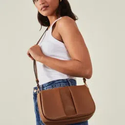 Accessorize London Brown Solid Sling Handbag image 2