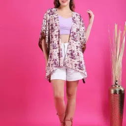 Qurvii Brown Regular Fit Printed Shrug-picture-45