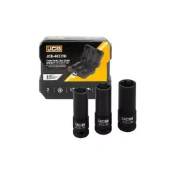 JCB 3 Pcs Thin Wall Air Impact Sockets Kit CrMo 6 Face 1/2 Inch (12.7 mm) Size Size Black, JCB-4032TH-picture-23