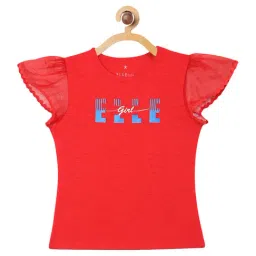 Elle Kids Red Cotton Logo Print T-Shirt-picture-12