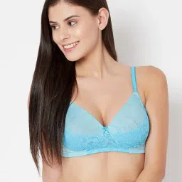 Clovia Blue Non Wired Padded Full Coverage Bra-image-45