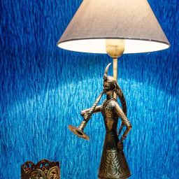 Fos Lighting 'Indian Village' White & Golden Brass Hand-Crafted Bed Lamp - Set of 1-picture-43
