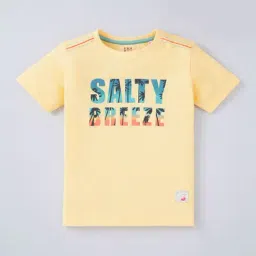 Ed-a-Mamma Kids Yellow Cotton Printed T-Shirt-picture-39