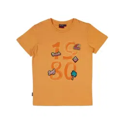 Gini & Jony Kids Orange Cotton Printed T-Shirt-picture-24