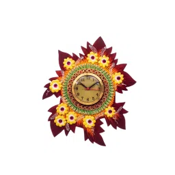 eCraftIndia KWC666 Handcrafted Papier-Mache Leaf Shape Wall Clock-picture-27