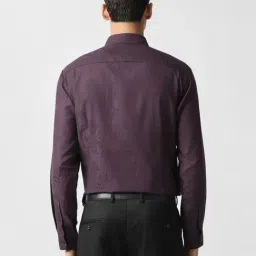 Van Heusen Purple Cotton Slim Fit Texture Shirt image 2