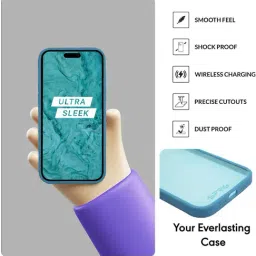 Sprig Liquid Silicone Magnetic Back Cover for APPLE iPhone 15 Pro (Blue) image 4