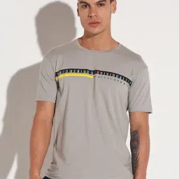 SHOWOFFFF Grey Cotton Regular Fit Printed T-Shirt-image-14
