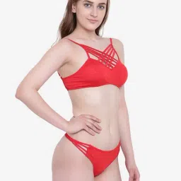 La Intimo Red Seaoath Bikini Bra and Panty image 4