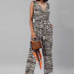Sera White & Black Printed Jumpsuit image 1