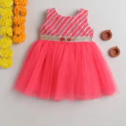 Many Frocks Kids Pink Embellished Dress-image-97