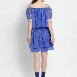 Sera Blue Printed Top With Skirt image 2