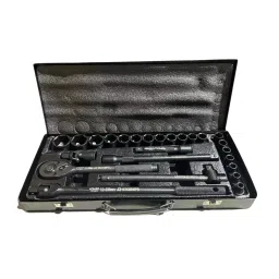 JCB 26 Pcs Air Impact Sockets Kit Chrome Molybdenum Steel 1/2 Inch (12.7 mm) Size Black, JCB-4263-5MPB-picture-44