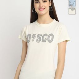 Tromko Women Pack of 3 Typography Printed Round Neck Cotton Regular Fit T-shirts-picture-18