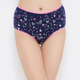Clovia Navy Printed Hipster Panty (Pack of 2) image 2