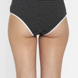Clovia Black & White Striped Hipster Panty image 2