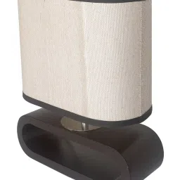 FOS LIGHTING Brown & Beige Fabric Table Lamp - Set of 1 image 4